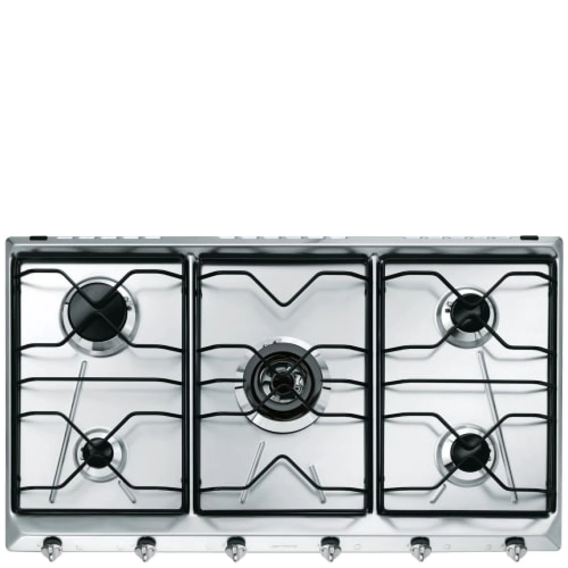 Smeg SRV596-5 Table De Cuisson 1650W Alimenté Au Gaz 5 Foyers Acier Inoxyd...