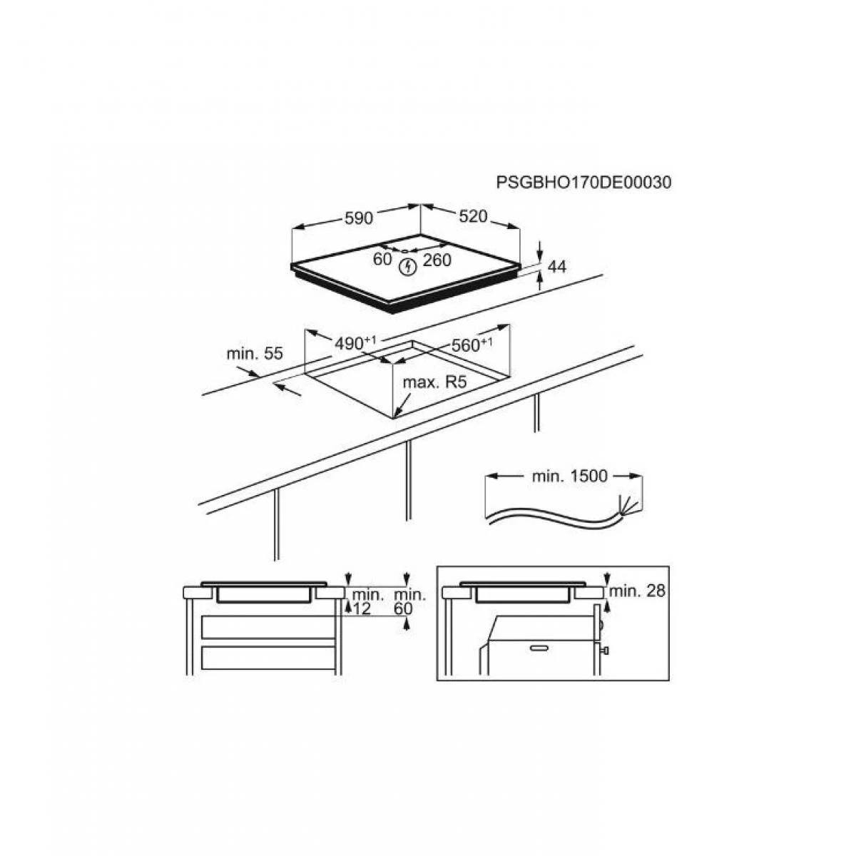 Table De Cuisson Electrolux EIR60420CK (4 Foyers, Induction, 60cm) – Image 3