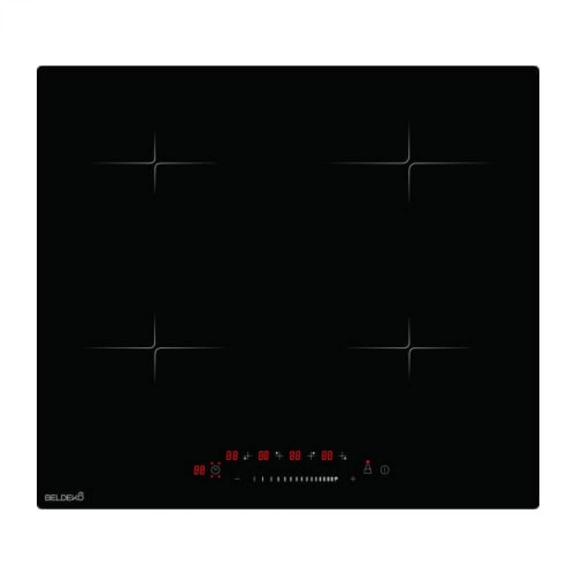 Beldeko Table De Cuisson Induction 7900 W 4 Foyers 14 Positions Verre Noir – Image 2