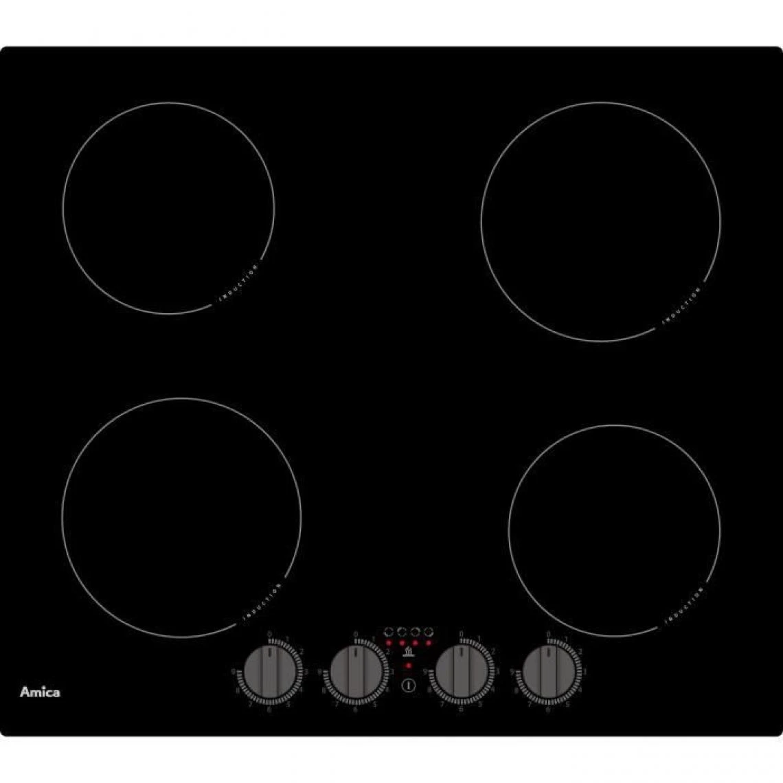 Table De Cuisson Induction - AMICA - 4 Zones - 6 KW - L59 X P52 Cm - N...