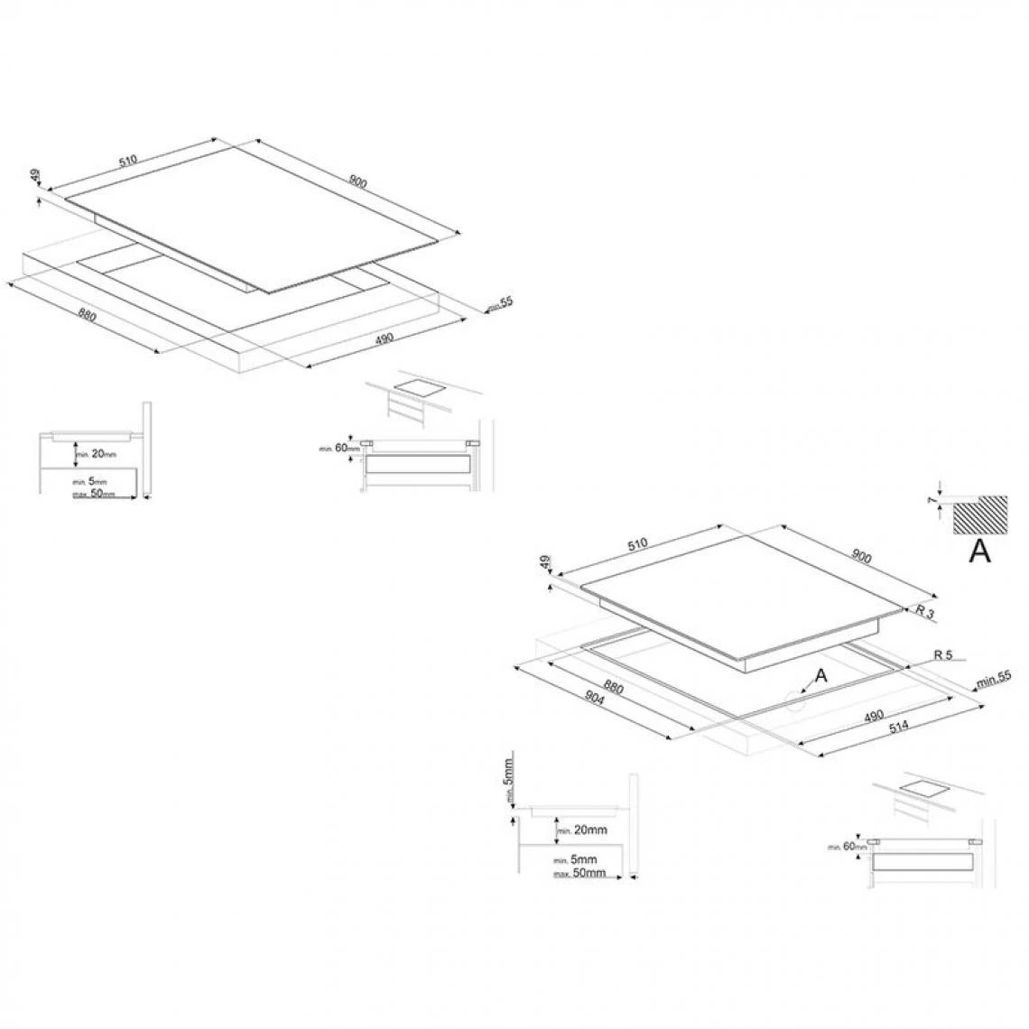 Table Induction SMEG SI2M7953D 90cm Noir – Image 3