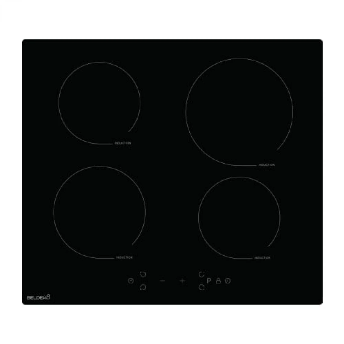 Beldeko TI4V-120 Plaque Induction 7900 W Boosters 4 Foyers Verre Noir