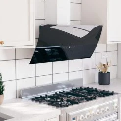 VidaXL Hotte Murale 90 Cm Acier Et Verre Trempé Noir