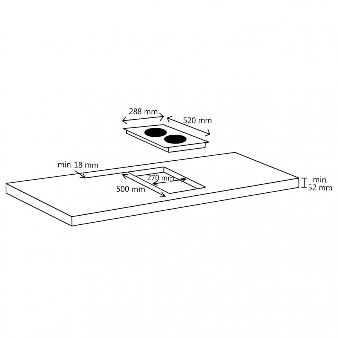 VidaXL Plaque De Cuisson Céramique 2 Brûleurs Contrôle Tactile 3000... – Image 5