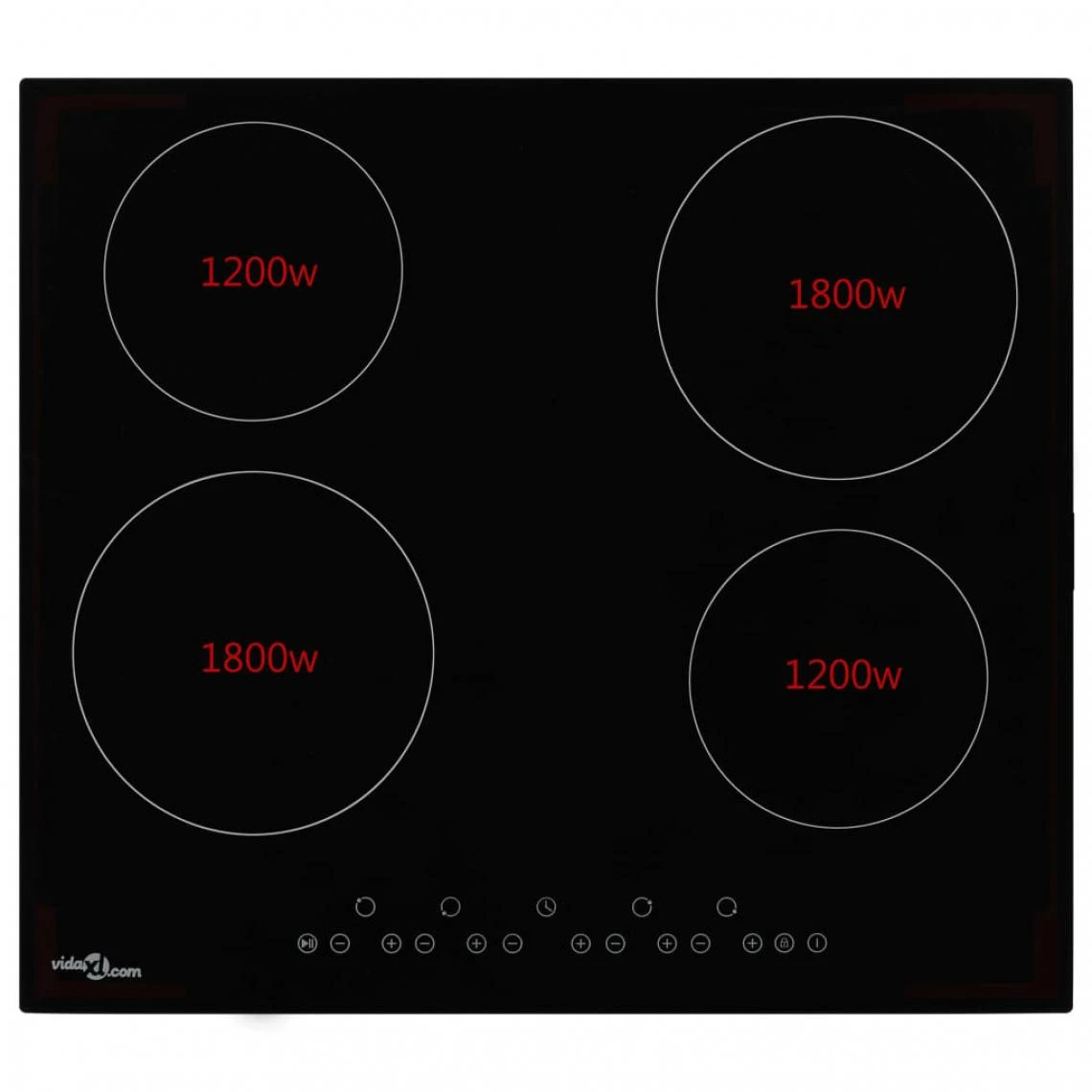 VidaXL Plaque De Cuisson Céramique 4 Brûleurs Contrôle Tactile 6000... – Image 2