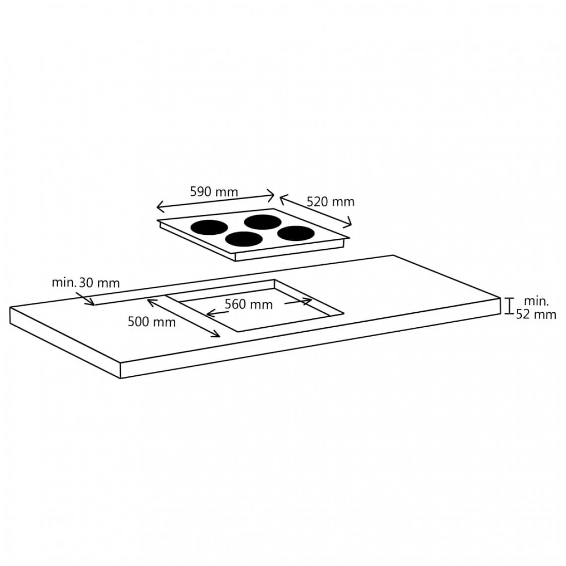 VidaXL Plaque De Cuisson Céramique 4 Brûleurs Contrôle Tactile 6000... – Image 5