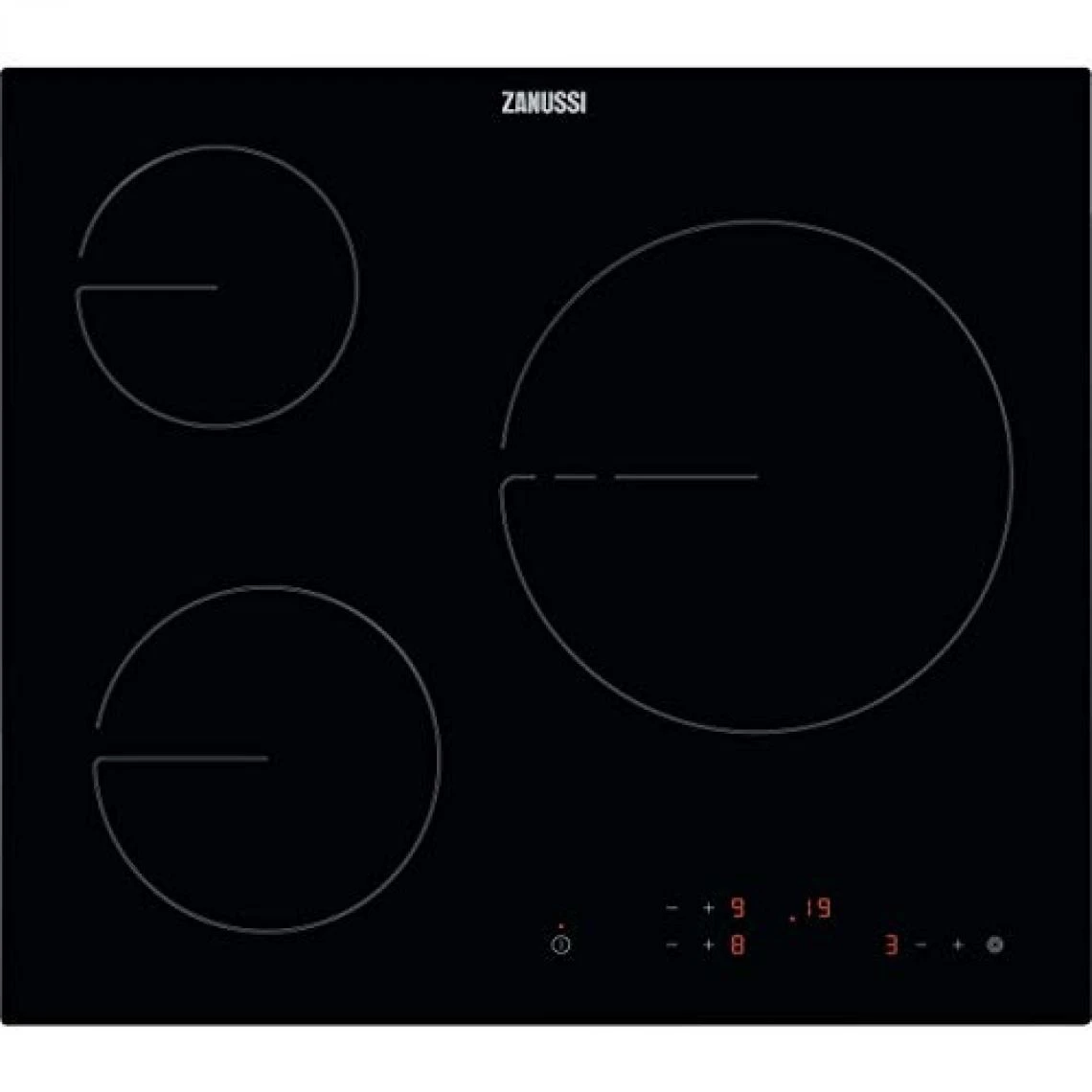 Zanussi ZHRN639K Plaque Induction Avertisseur Sonore 3 Foyers Verre Céramique...